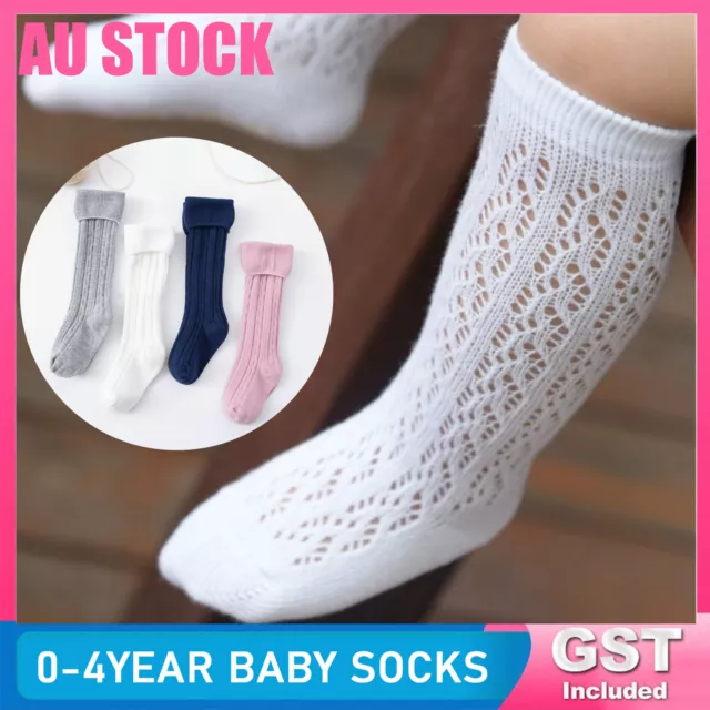 Girl Kid baby Summer knee Calf High Cotton long Socks Tights Protector 0-24month