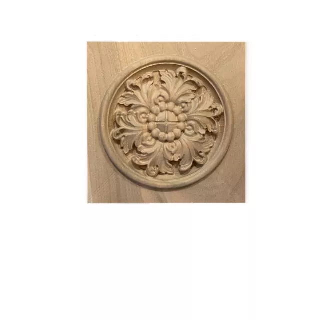 Solid Hardwood carved Rosette / Casing Blocks