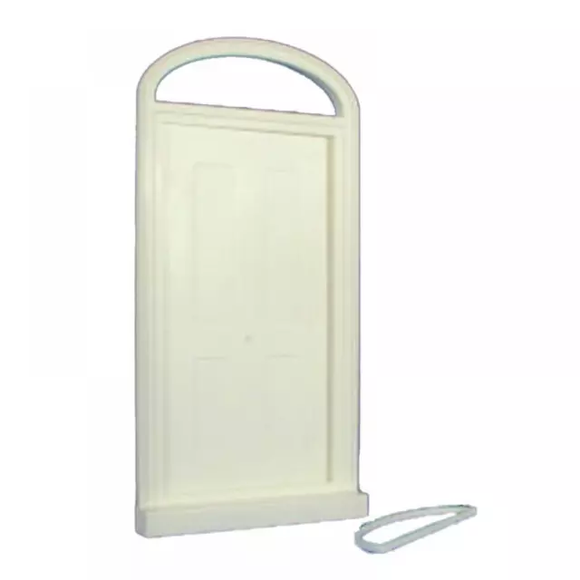Dolls House Large Victorian Front Door White Plastic External Oval Fanlight 1:12