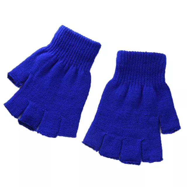 Thermal Knitted Fingerless Gloves Warm Winter Half Finger Gloves Men Women Soft