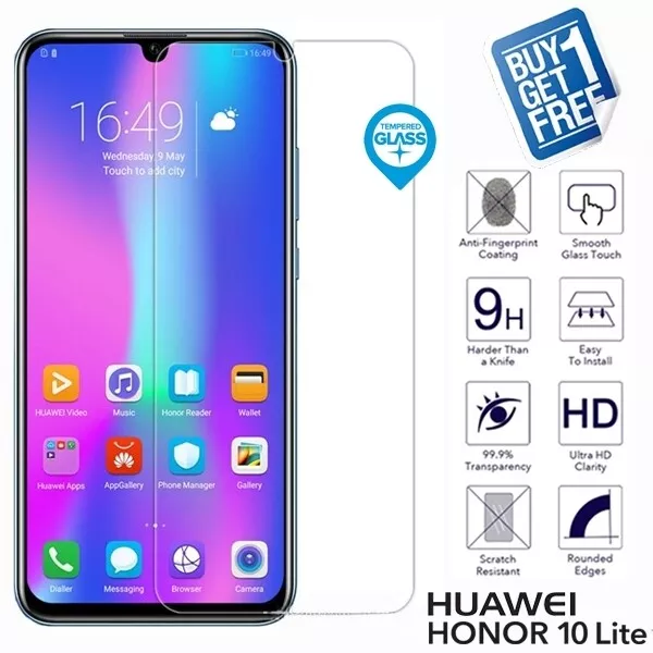 2 x For Huawei Honor 10 Lite Genuine Tempered Glass Screen Protector Film AL00