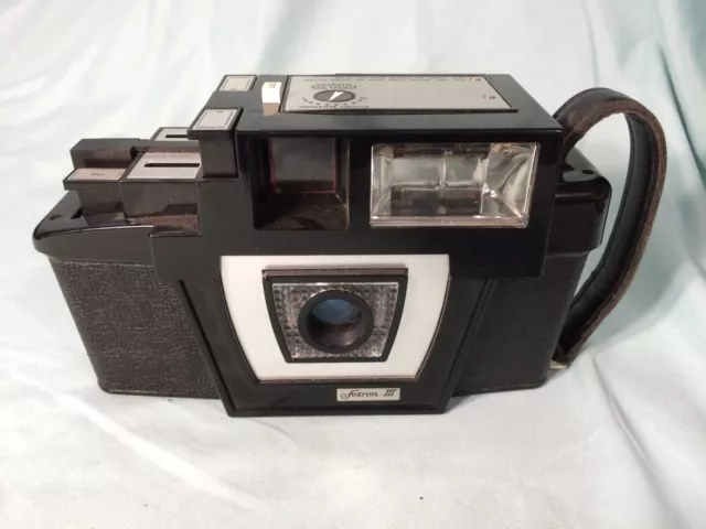 Fotron III Vintage Camera Film Pack Installed Charging Cable For Parts or Repair