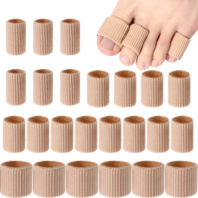 24 Pieces Toe Cushion Tube 0.98 Inches Toe Tubes Sleeves Soft Gel Corn Pad Prote