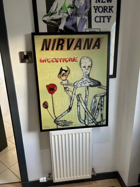 Nirvana Original 1992 Framed Incesticide David Geffen Promo Poster Very Rare