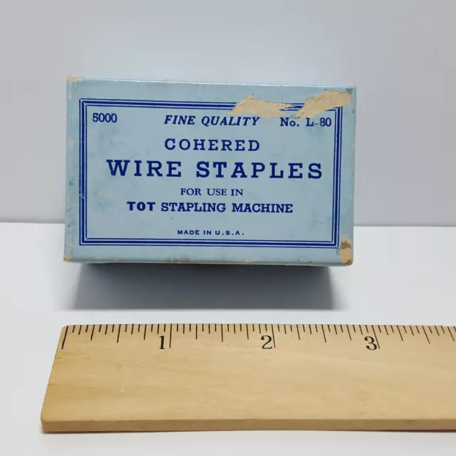 Vintage USA Made Cohered Staples For Tot Stapling Machine - Open Box With 4000+