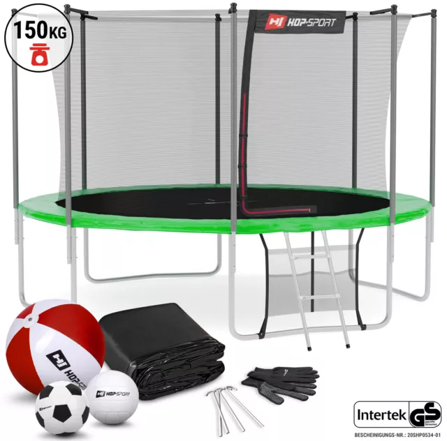 Hop-Sport Trampolin Outdoor 366 cm Gartentrampolin Komplettset inkl. Abdeckplane