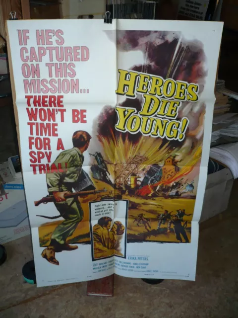 HEROES DIE YOUNG, orig 1-sht / movie poster (Scott Borland, Robert Young) - 1960