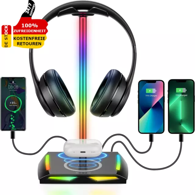 Kopfhörer Ständer RGB M. Wireless Ladegerät Gaming-Headset-Ständer Halterung USC