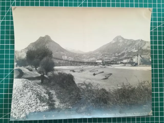DD134 PHOTO TBE circa 1950 27x21cm landscape Grenoble le Pont du Drac Rachais Nero