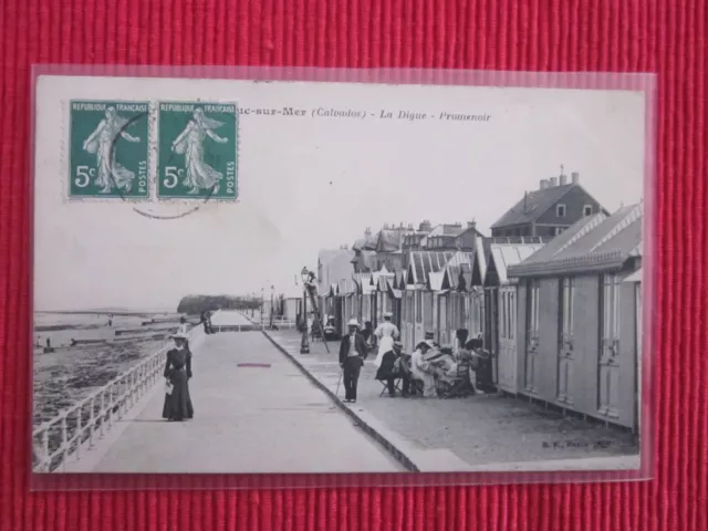 Cpa Ecrite Timbre Luc Sur Mer Sur La Digue Promenoir Calvados 14