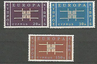 Tema Europa 1963 Chipre Yvert 217/9 ** Mnh