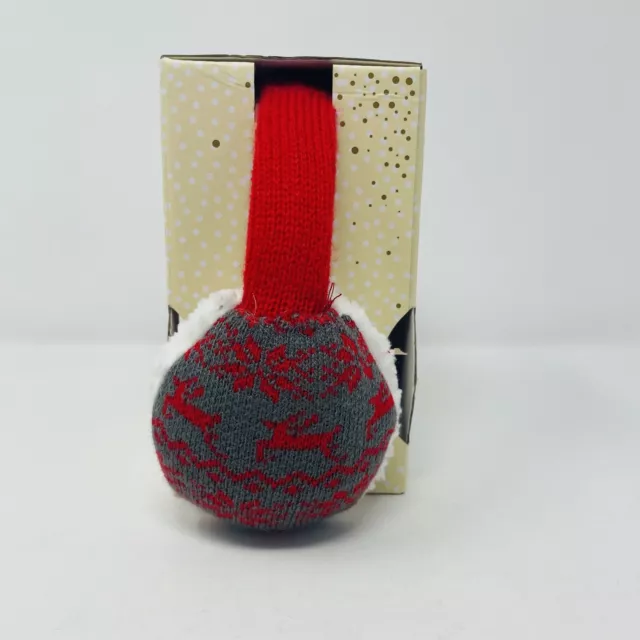 Totes Toasties Ceramic Travel Mug and Fair Isle Ear Muff Holiday Gift Set Red 3