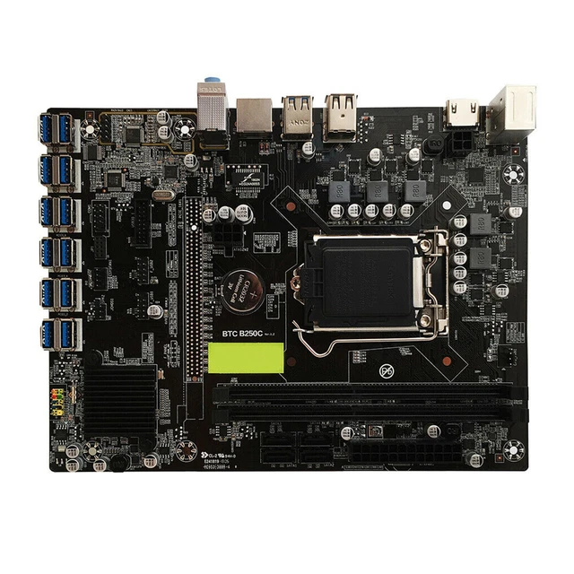 B250C BTC 12P PCI Express DDR4 Computer Mining Motherboard for LGA1151 Gen6/7