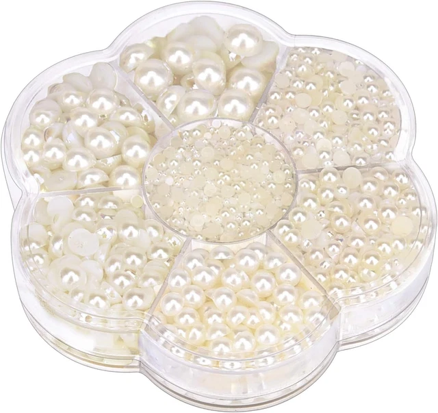 Livder Half Artificial Pearl Bead Flat Back Plastic Beads for Craft DIY Phone Na