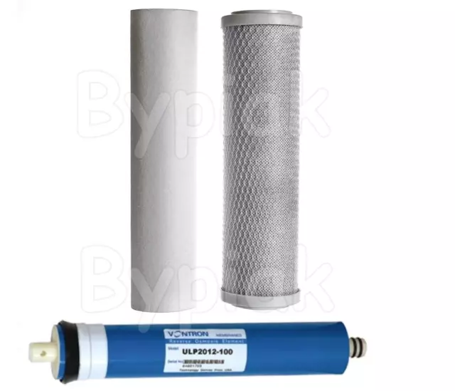 3 Stage Reverse Osmosis RO Unit Complete Filters Replacement & 150GPD Membrane