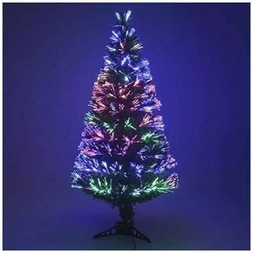 Albero Di Natale Artificiale In Fibra Ottica Con Punta A Led Altezza 90 Cm