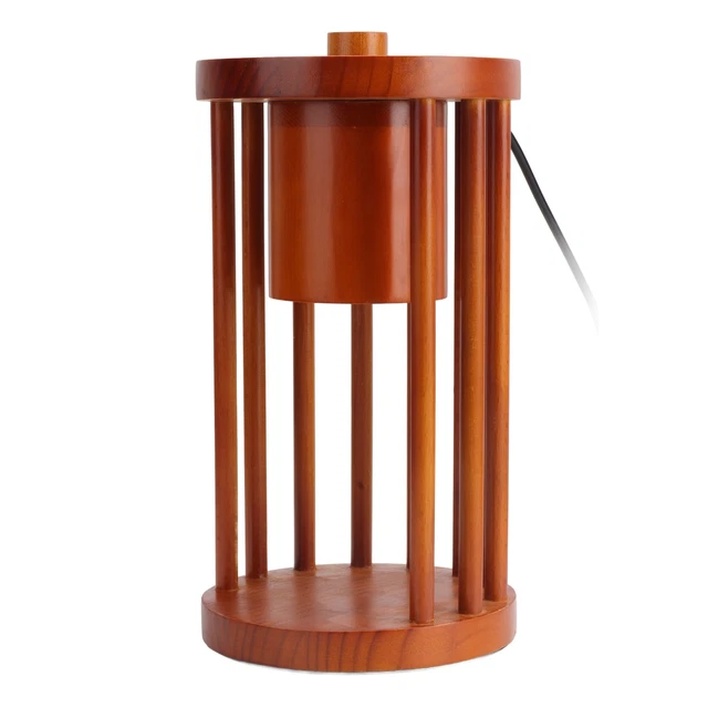 Candle Warmer Lamp Wooden W/2 Bulbs Smokeless Dimmable Timing Bedside Light