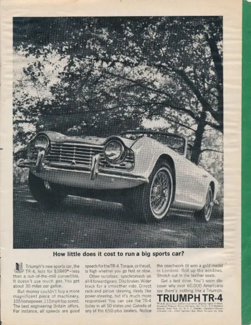 Magazine Ad - 1962 - Triumph TR4 - (#1)