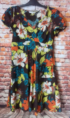 rocha john rocha flower multi color dress size 12 armpit to armpit 17 inches