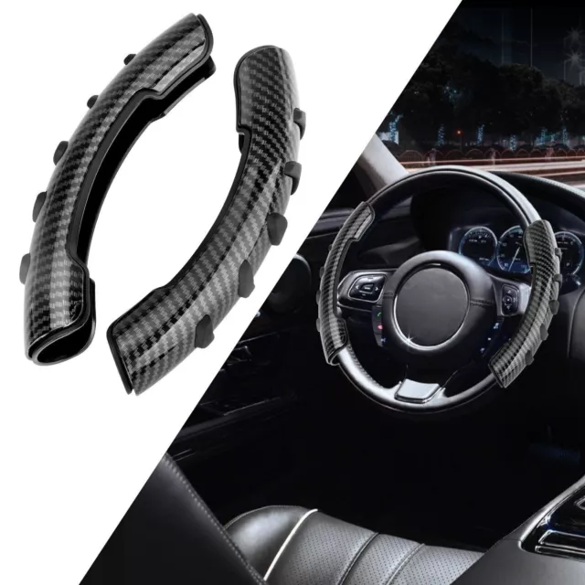 2x Carbon Fiber Universal Car Steering Wheel Booster Cover Non-Slip Accessories