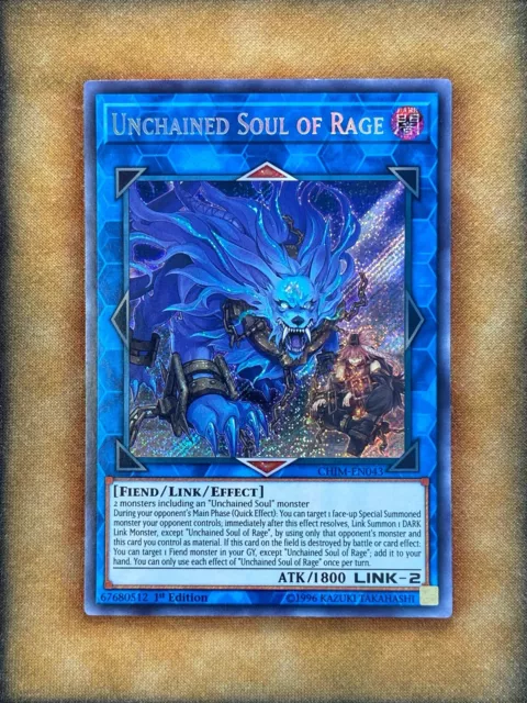 Yugioh Unchained Soul of Rage CHIM-EN043 Secret Rare 1st Ed NM