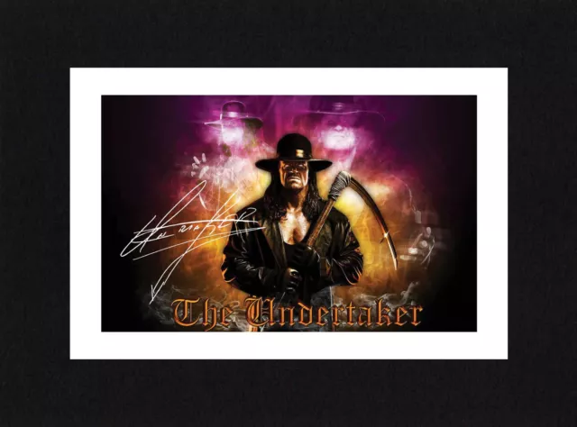 8X6 Mount THE UNDERTAKER Signed PHOTO Print Ready To Frame WWE Wrestling