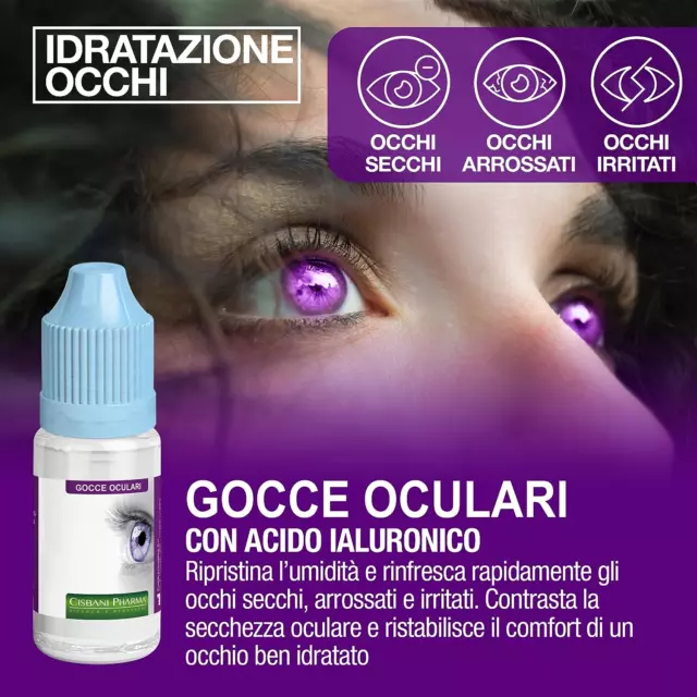 Collirio Occhi Secchi 10 Ml Acido Ialuronico Con Mirtillo, Camomilla, Eufrasia