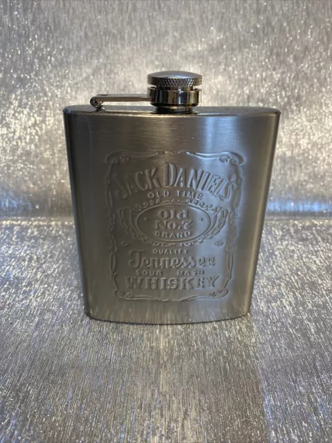 NEW Jack Daniels Stainless Steel Hip Flask Old No. 7 Tennessee Whiskey 7 Oz