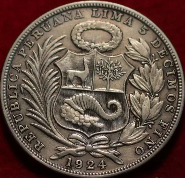1924 Peru 1 Sol Silver Foreign Coin