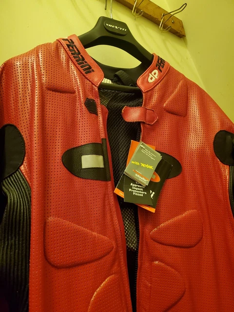 3XL Perrini 1pc motorcycle racing leather suit with padding & hump