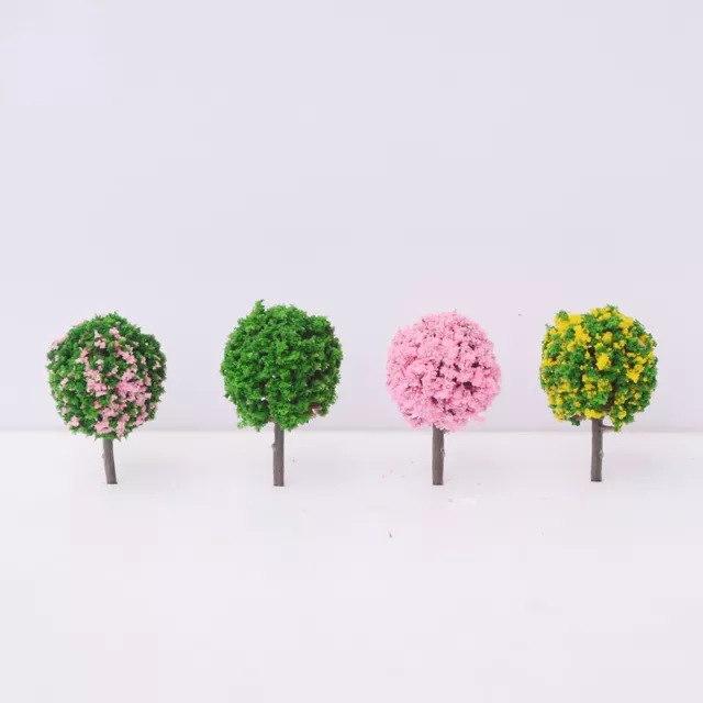 10Pcs DollHouse Miniature 1:12 Scale Flower Ball Garden 1/50 Tree Tufts of Grass