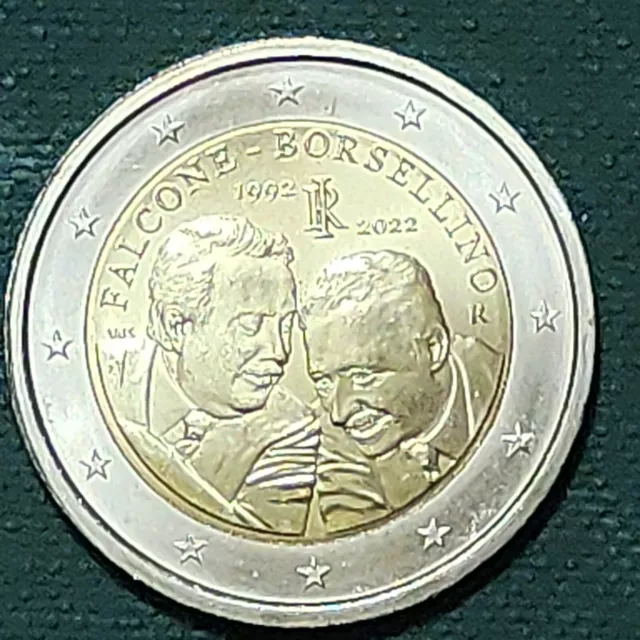Italia 2022 Falcone E Borsellino 2 Euro Commemorativa Fdc Da Rotolo Zecca