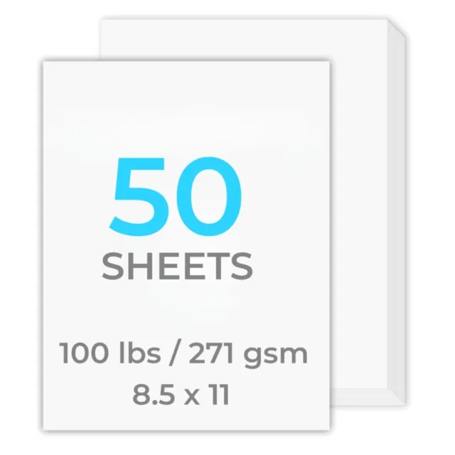  Premium White Heavyweight 100lb Super Smooth 8.5x11 Card Stock  (50 Pack) : Office Products