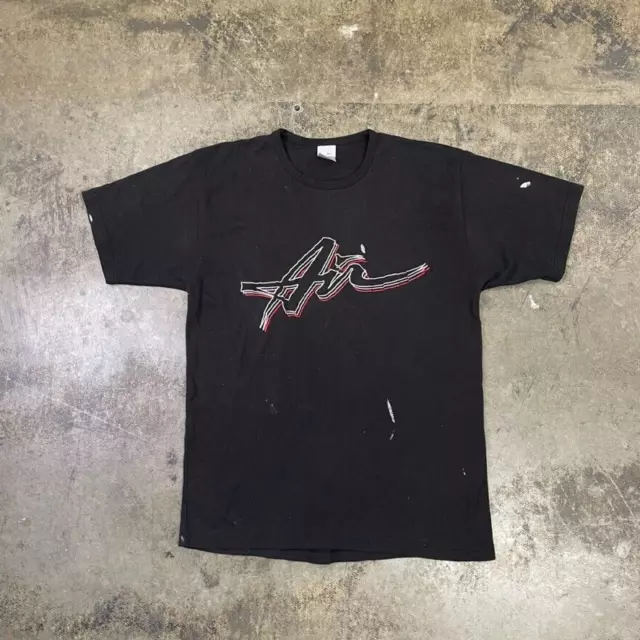 Nike Air T-Shirt Vintage Spellout Swoosh Y2K Sports Tee, Black, Mens Large