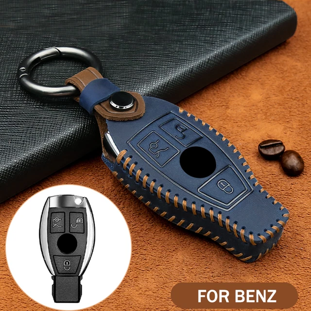 For Mercedes Benz C E S M CLA CLS CLK GLK GLA Leather Car Key Cover Case Fob