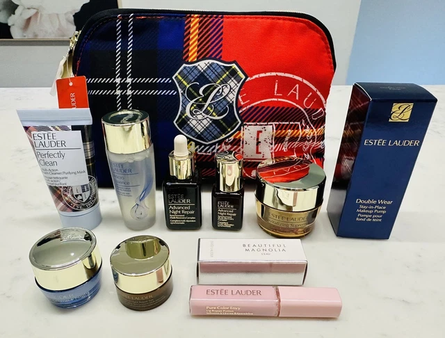 GENUINE ESTEE LAUDER Skincare Cosmetic Gift Bag 11 Items Deluxe