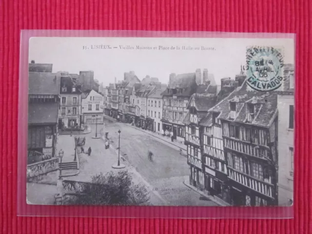 Cpa Ecrite Timbre Place De La Halle Au Beurre Calvados 14