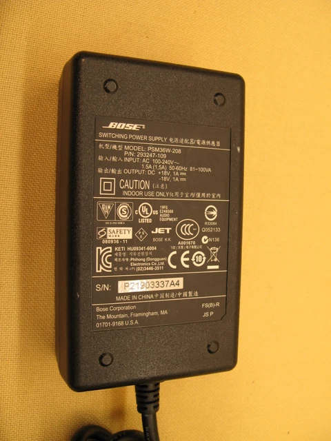 Genuine Bose Sounddock Power Supply PSM36W-208 18V W/ 4 Prong - View #6