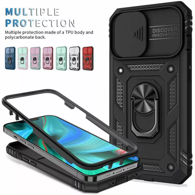For iPhone 13 12 11 Pro Max 8 7 XR XS Case Shockproof Rugged Ring 360 Full Cover