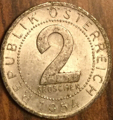 1954 Austria 2 Groschen Coin
