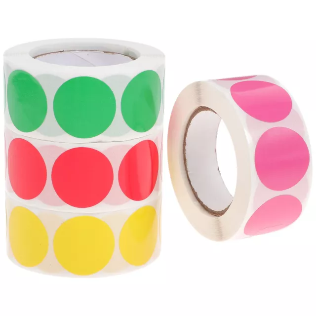 4 Rolls polka dot stickers Colored Circle Stickers Labels Self-Adhesive Round