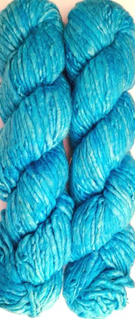 100 Grammes Himalaya Recyclé Indigo Doux Sari Soie Yarn Main Tricot Tissé 1