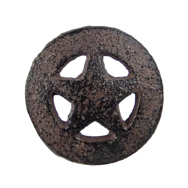 Rustic Cast Iron Star Door Drawer Knob Pull Handle Antique Style 1 3/4 inch