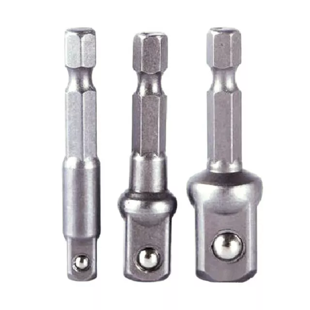 3PCS Screwdriver Hex Shank Wrench Drive Power Drill Adapter Socket Extension Bit