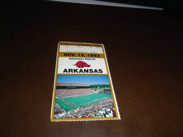 1993 Tulsa At Arkansas College Football Ticket Stub