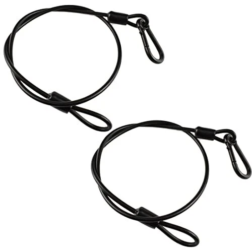 2pack Vinyl Coated Stainless Steel Wire Rope With Carabiner Hook And Looped Ends