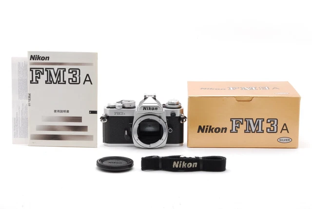 [NEAR MINT in Box] Nikon FM3A Silver 35mm SLR Film Camera Body Strap From JAPAN