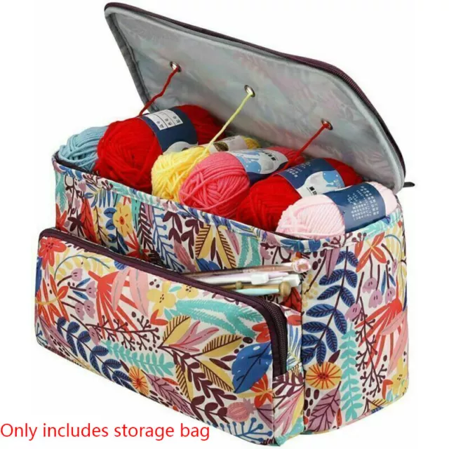 Knitting Yarn Storage Bag Tote Crochet Hook Needles Accessories Organizer Holder
