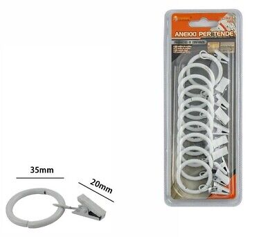 Set 10 Pezzi Anelli In Metallo Per Asta Tende Tenda 30mm Bianchi dfh 