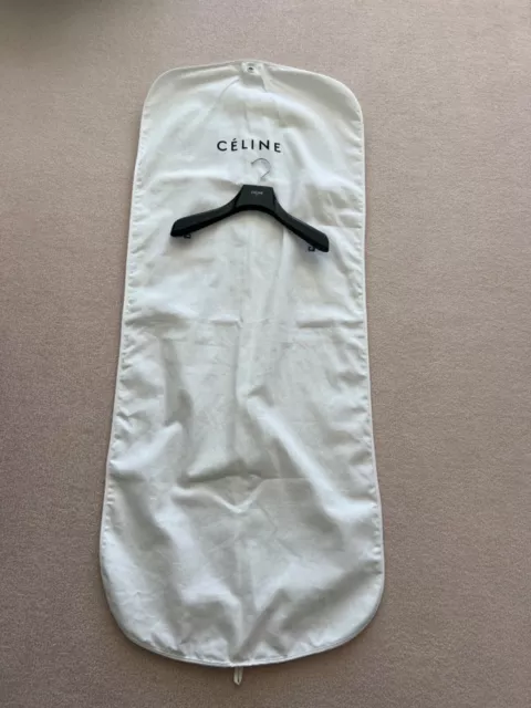 Céline Zip-Up White Canvas Garment Bag & hanger Size 60" x 24"